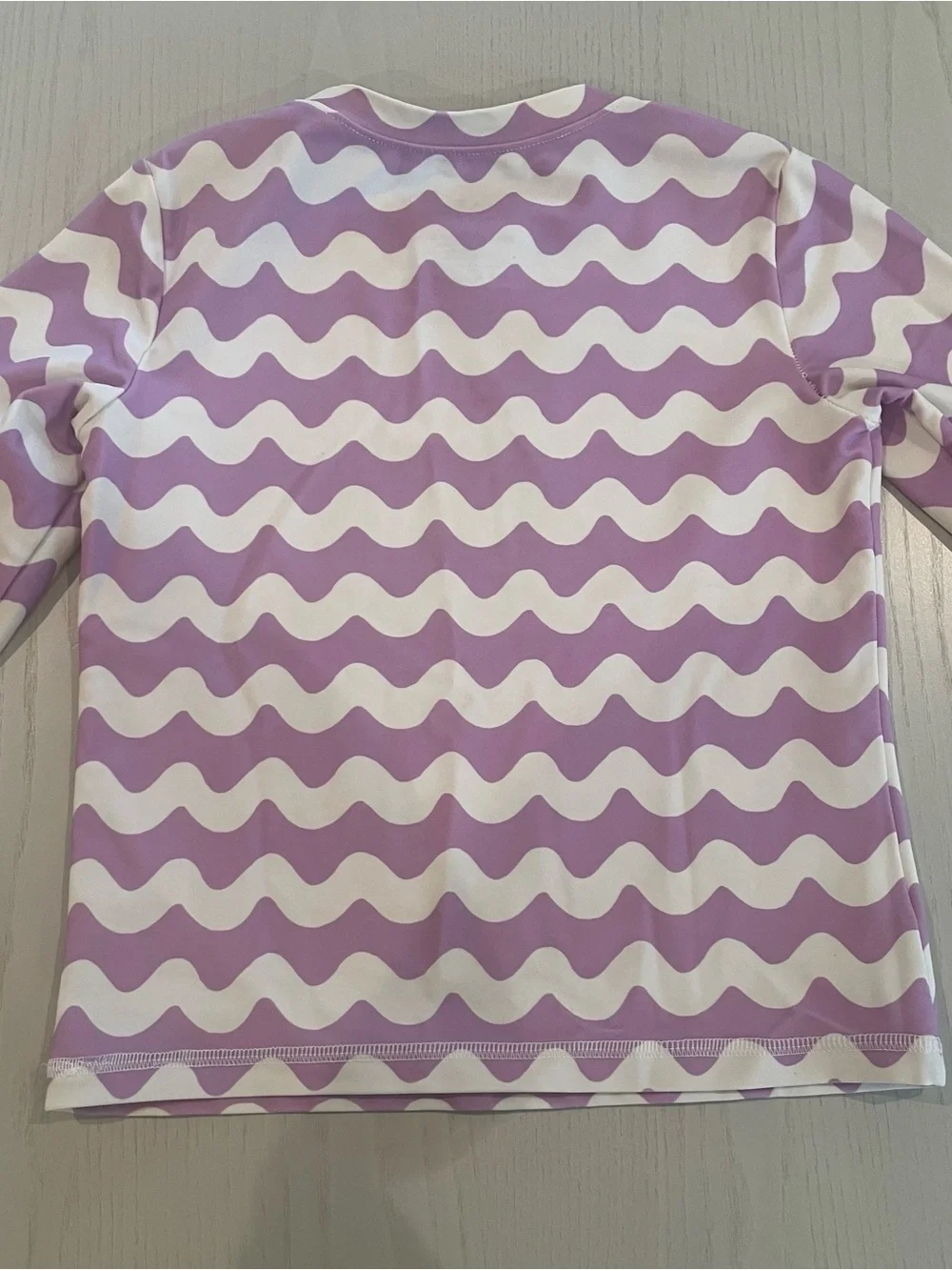Primary Kids Long Sleeve Rashguard Swim Bikini Bottom Set (Purple Waves) Size 10